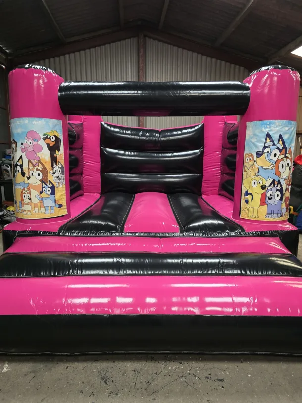 Pink And Black Dinosaur H Frame Bouncy Castle