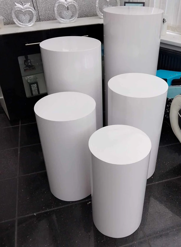 White Cylinder Pedestals