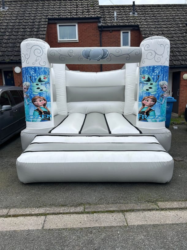 Grey White Frozen Bouncy Castle