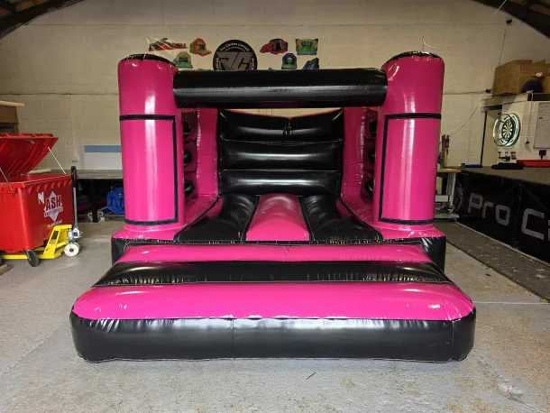 Pink And Black H Frame Bouncy Castle