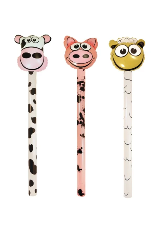 Inflatable Farm Animal Stick Assorted 118cm