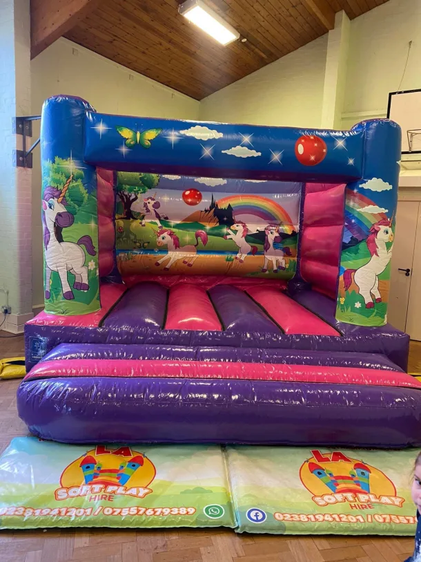 H Frame Unicorn Bouncy Castle