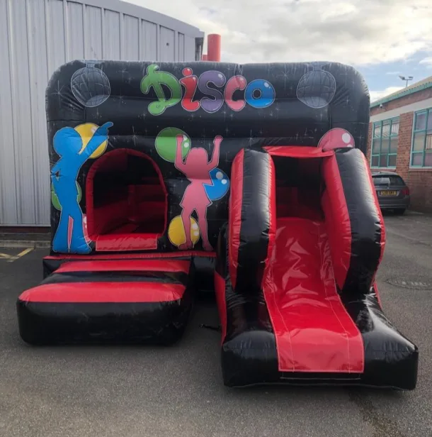 17x12 Disco Red And Black Box Castle With Front Slide