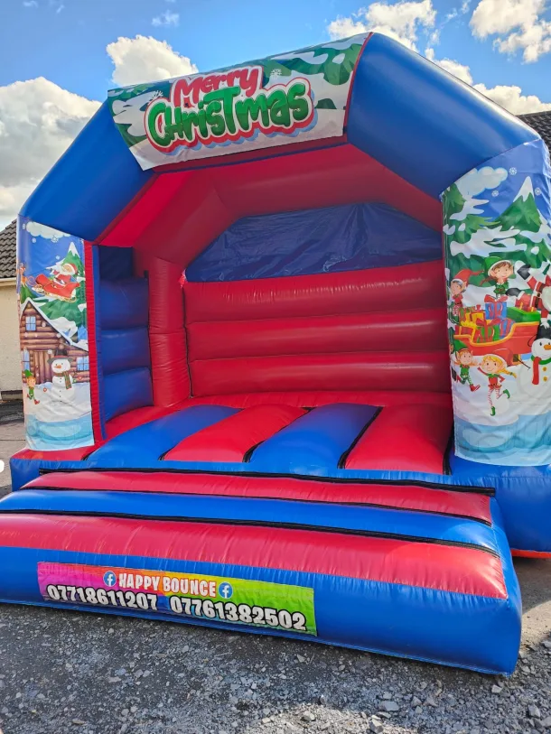 Blue Christmas Bouncy Castle