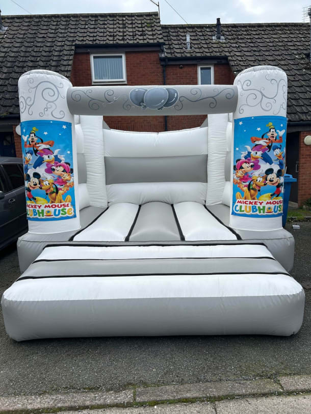 Grey White Mickey Mouse Bouncy Castle