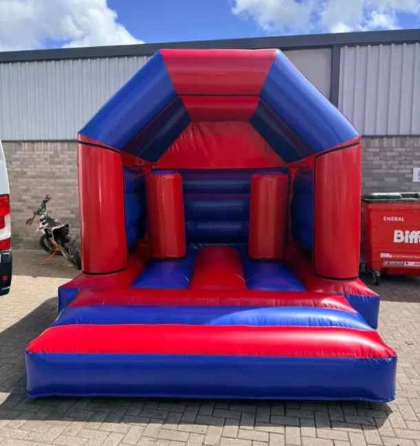10ft X 12ft Red And Blue Bouncy Castle With Bish Bash