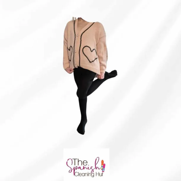 Pink And Black Heart Cardigan