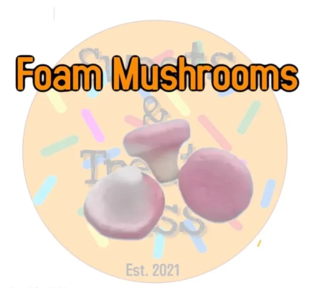 100g Foam Mushrooms