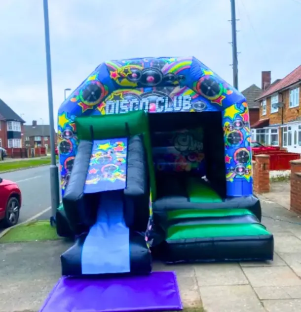 Disco Bouncer Bounce And Slide Bouncy Castle - Green