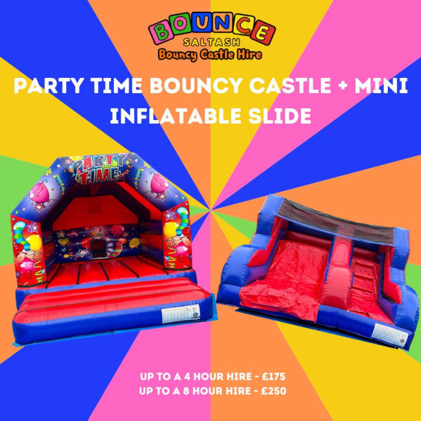 Party Time Bouncy Castle And Mini Inflatable Slide Package