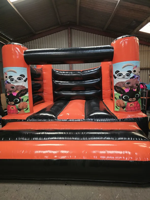 Orange And Black Bing H Frame Bouncy Castle