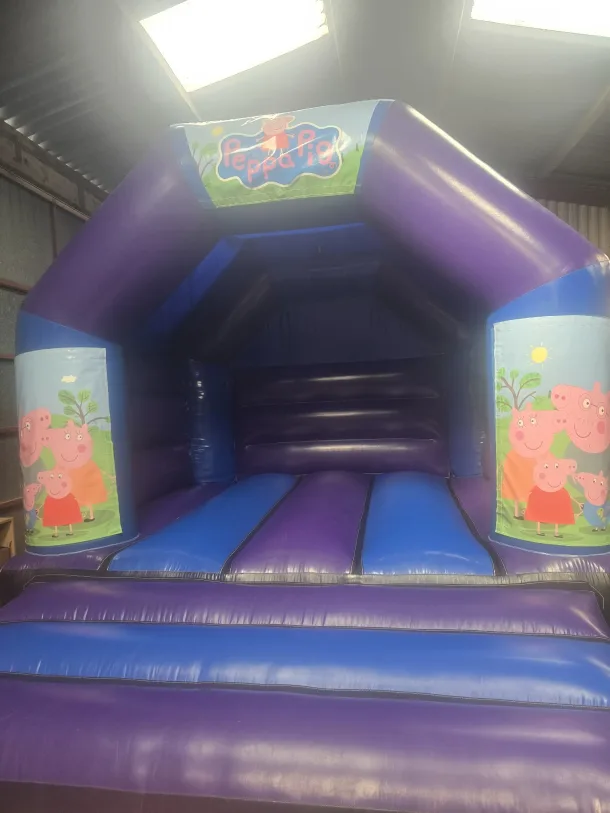 Blue And Purple A Frame Bouncy Castle Peppa Pig