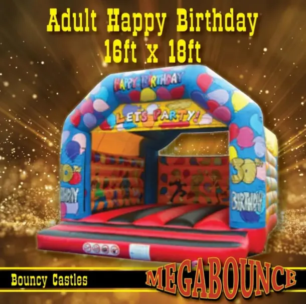 16ft X 18ft Adult Happy Birthday Bouncy Castle