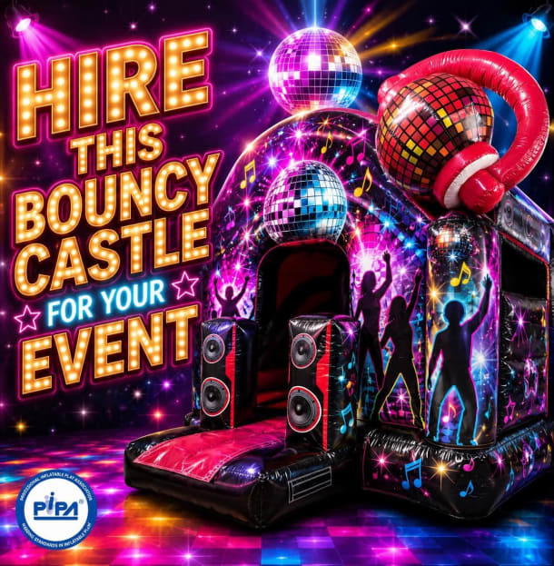 19ft X 12ft Disco Combo Slide Bouncy Castle