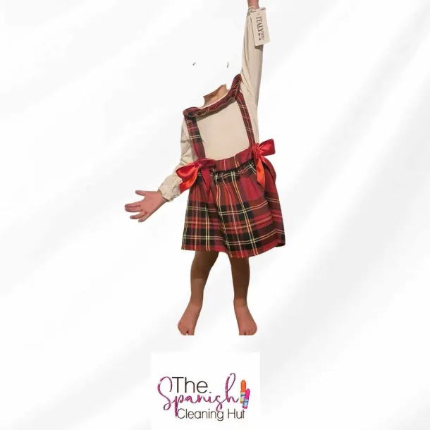 Tartan Pinafore Skirt And Top Set