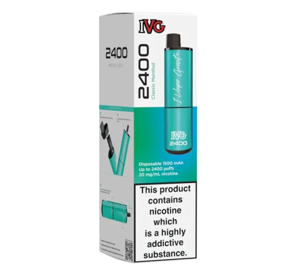 The Classic Menthol Ivg 2400 Puffs Disposable Vape