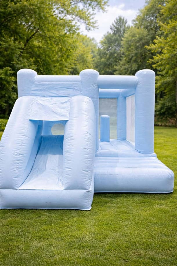 Pastel Blue Bouncy Castle