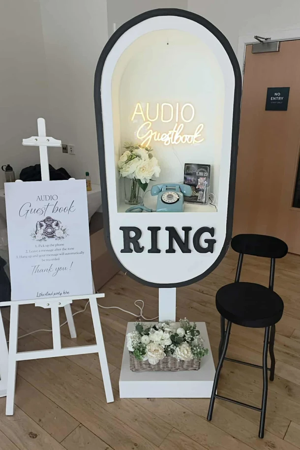 Audio Guestbook Phone And Cabinet