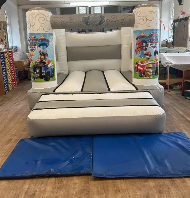 Grey White Paw Patrol Bouncy Castle