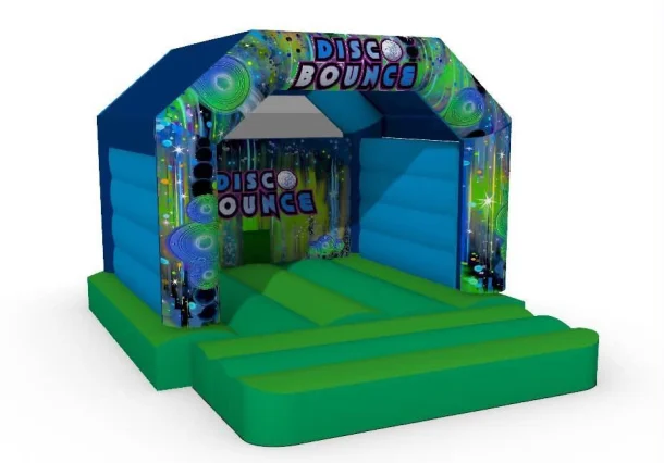 Neon Disco Bounce Package - Neon Disco Castle And 14.5ft Slide