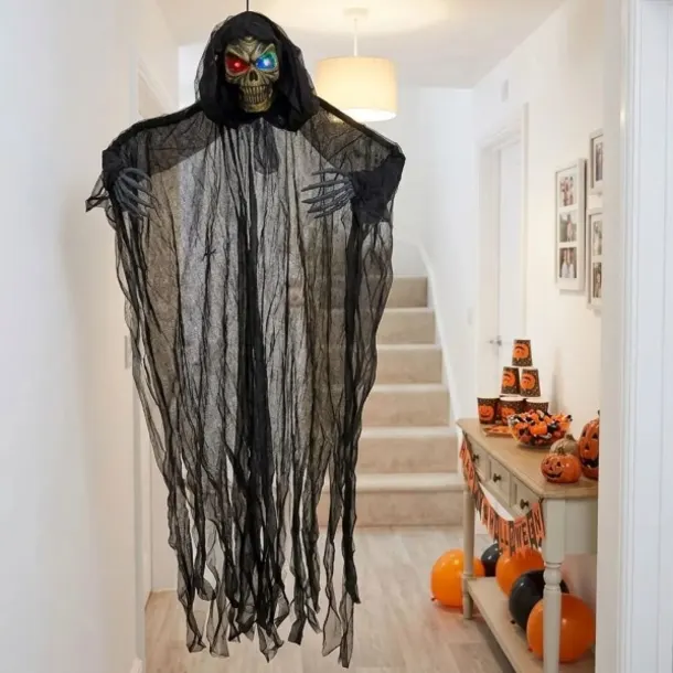 183cm Hanging Grim Reaper With Flashing Eyes