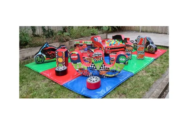 Racing Cars Soft Play Package With Ride Ons