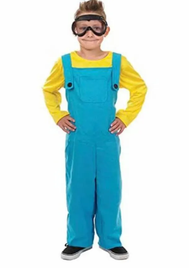 Little Welder Boy Dungarees Yellow Top And Goggles