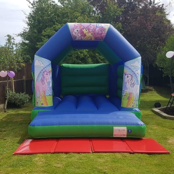 Green Blue Bouncy Castle 11x15 Unicorn Theme