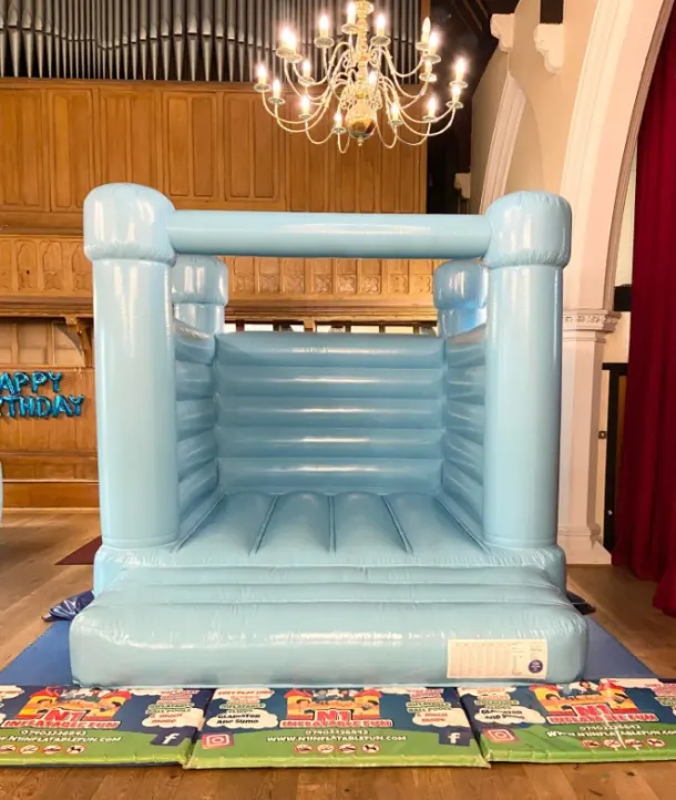 Pastel Blue Wedding Bouncy Castle