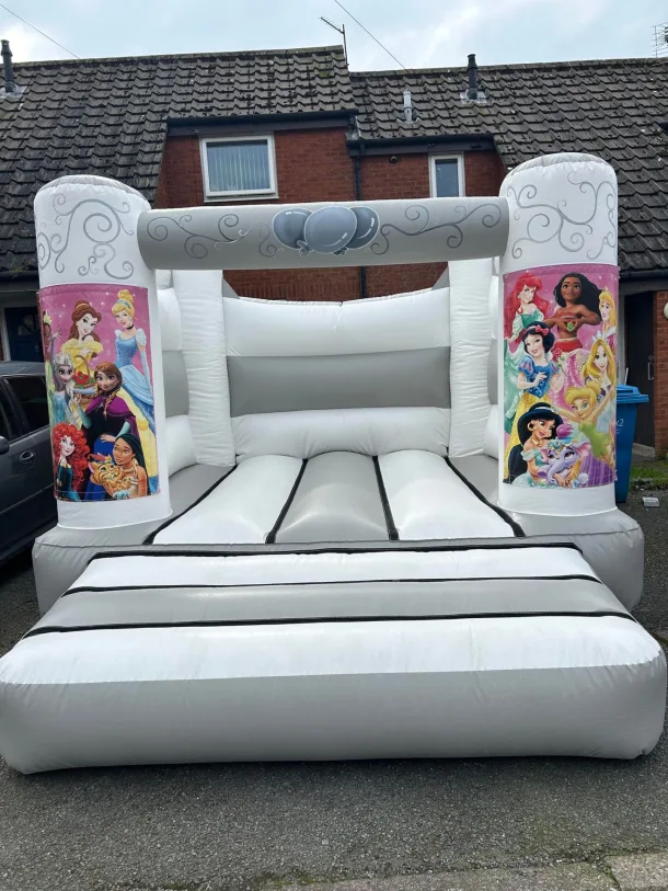 Grey White Princess Bouncy Castle