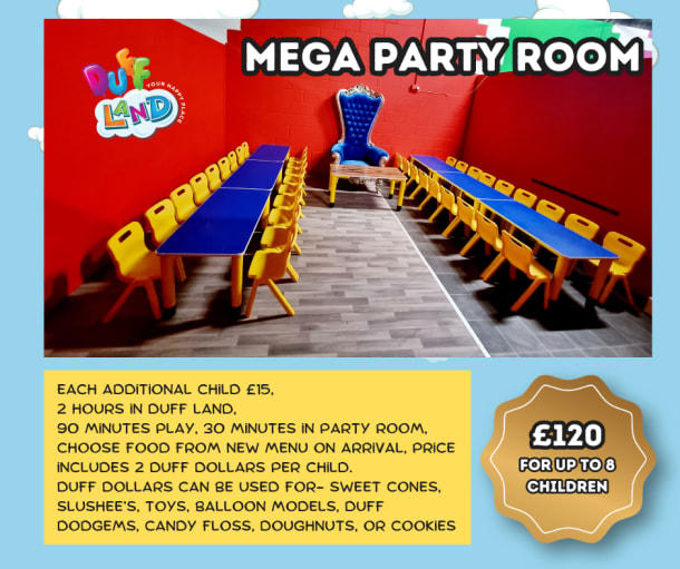 Duff Land Party Bookings - Mega Party