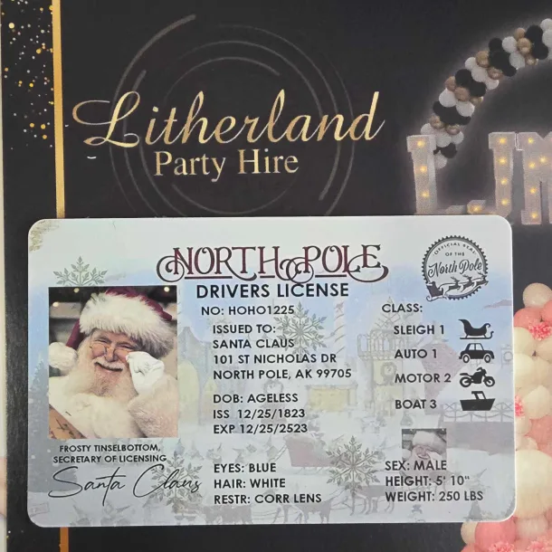 Santa Driving Licence