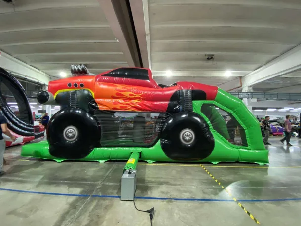 Red Big Wheel Donk Obstacle Course