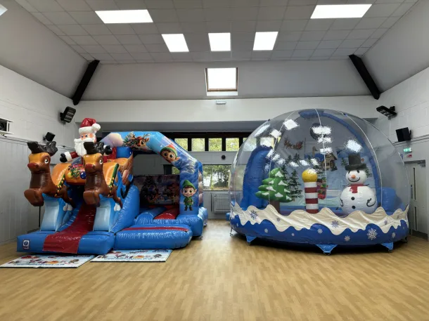 Snow Globe And 3d Christmas Bouncy Castle