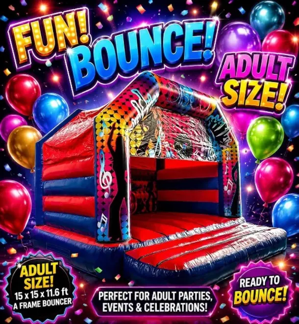 15ft X 15ft Adult Bouncy Castle Disco Ready