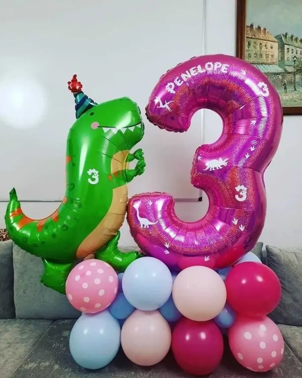 3rd Dinosaur Birthday Balloon
