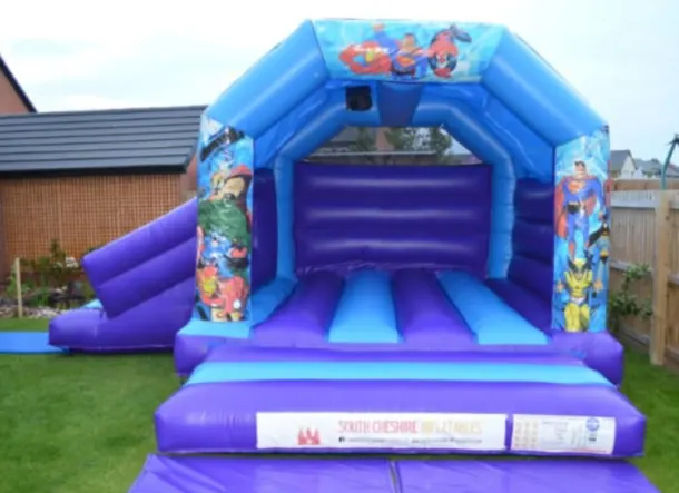 Marvel Slide Combo Castle 15ft X 17ft Purple And Blue