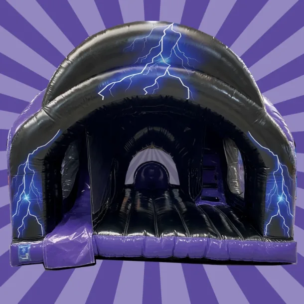 Lightning Theme Adult Bouncy Castle With Slide