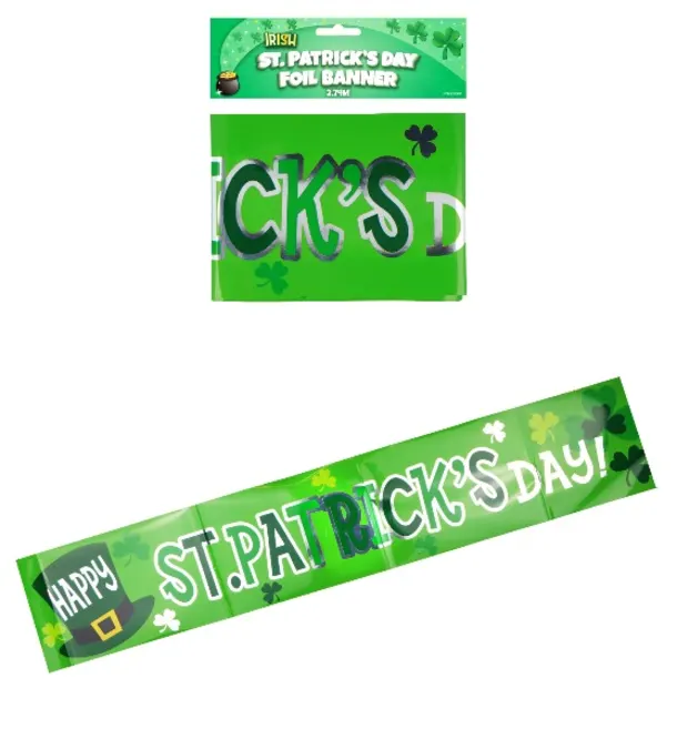 St Patricks Day Foil Banner 2.74m