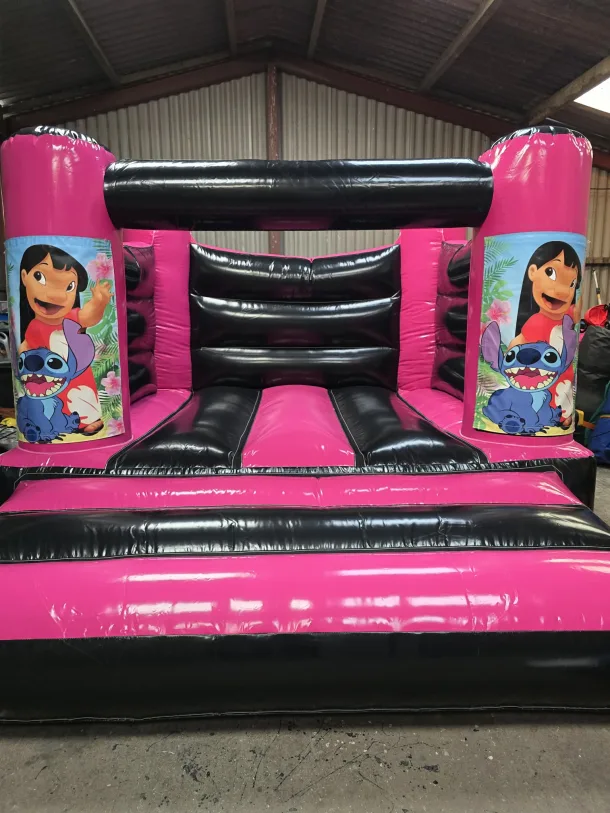 Pink And Black Lilo And Stitch H Frame Bouncy Castle