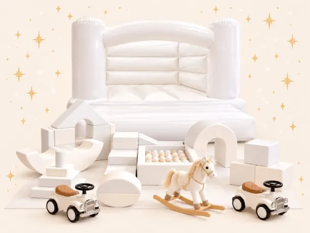 White Bouncy Castle And Soft Play Package
