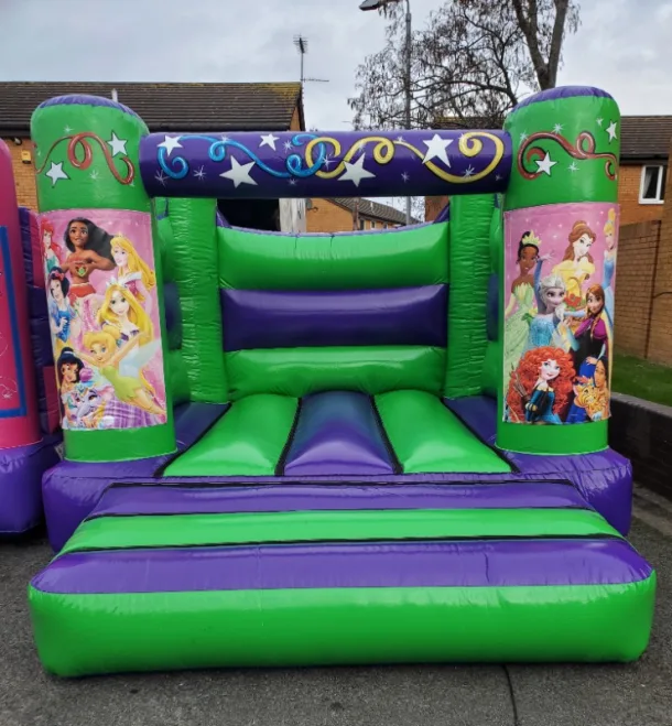 Green And Purple Disney Princess H Frame Bouncy Castle