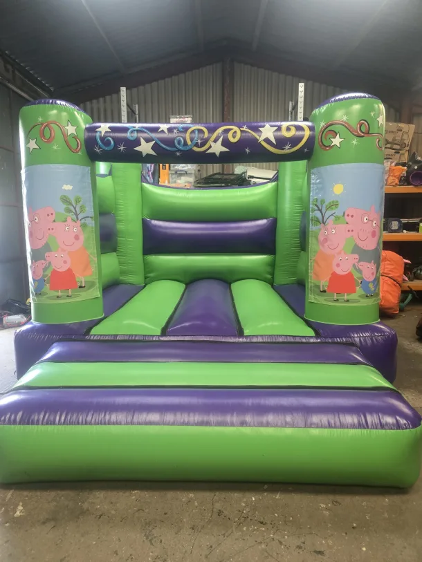 Green And Purple Peppa Pig H Frame Bouncy Castle