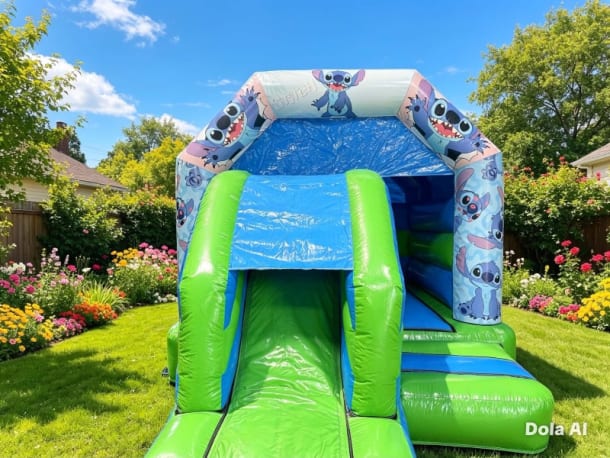 12ft X 18ft Blue And Green Combi Lilo And Stitch Artwork