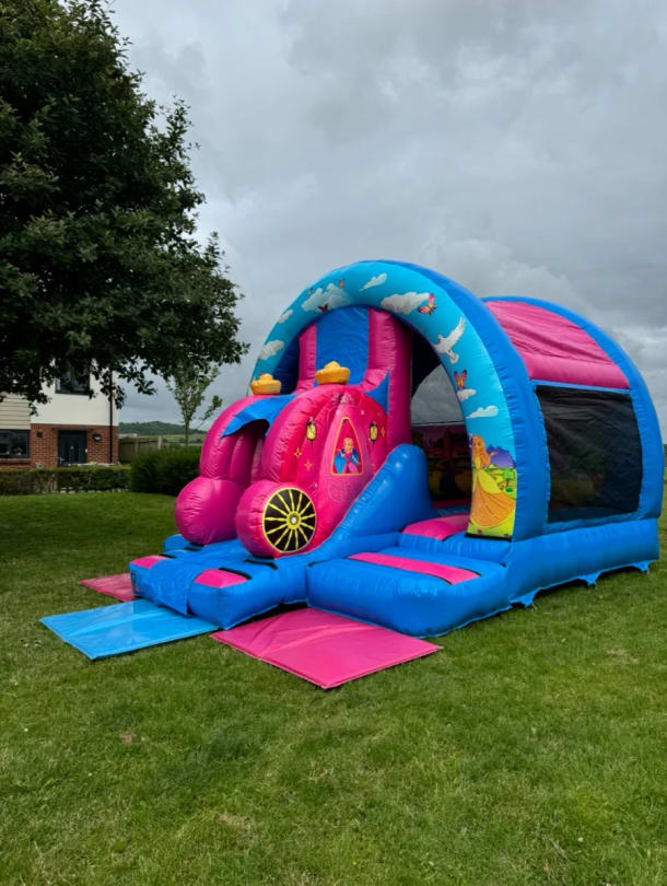 3d Princess Bouncy Castle With Slide 14ftx16ft