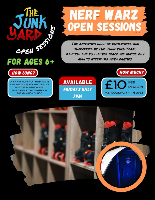 The Junk Yard Bookings - Nerf Warz Open Session