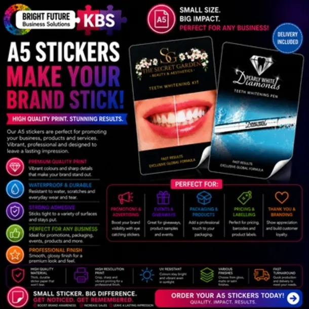 A5 Stickers 148x210mm Pvc Waterproof