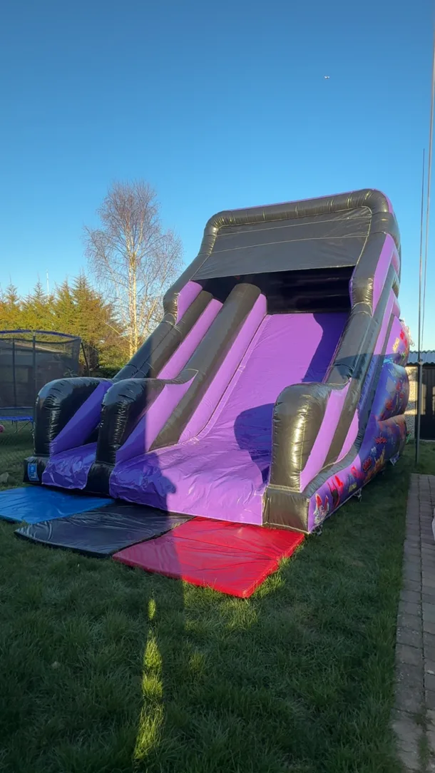 10ft Platform Black And Purple Graffiti Garden Slide