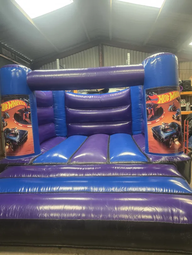 Blue And Purple Hot Wheels H Frame Bouncy Castle