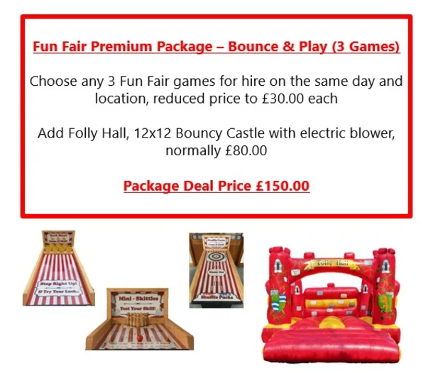 Fun Fair Premium Package  Bounce And Play - 3 Games